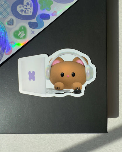 Bear Laptop Buddy Sticker