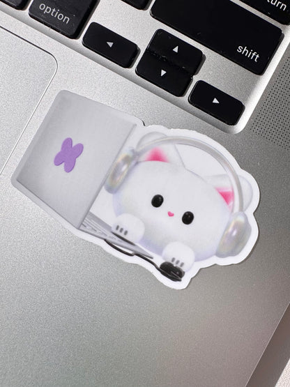 Cat Laptop Buddy Sticker