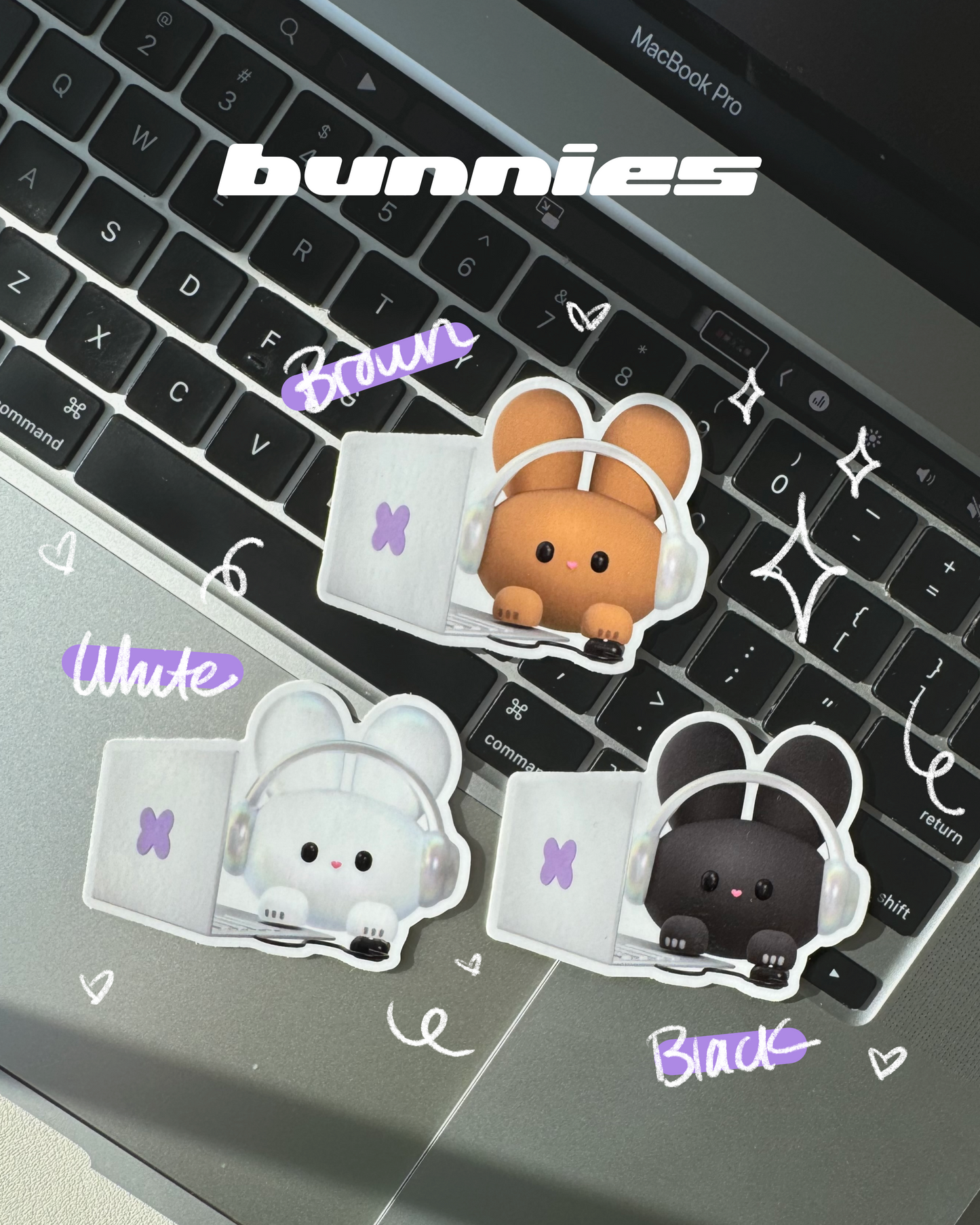 Bunny Laptop Buddy Sticker